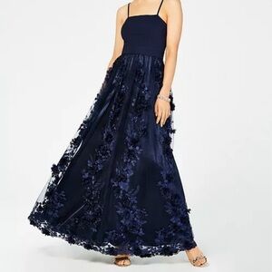 Trixxi Navy Blue Floral Maxi Dress